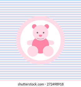 Teddy bear color flat icon vector graphic illistration