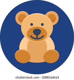 Icono de color de los vectores de color de los ositos de peluche que se puede editar fácilmente

