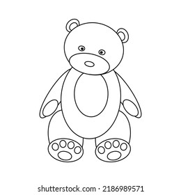 Teddy Bear Coloring Page Childrens Toy Stock Vector (Royalty Free ...