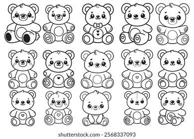 Teddy Bear Coloring Pages . This is a editable file .