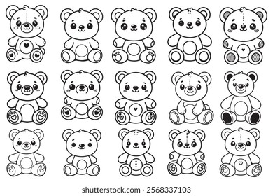 Teddy Bear Coloring Pages . This is a editable file .