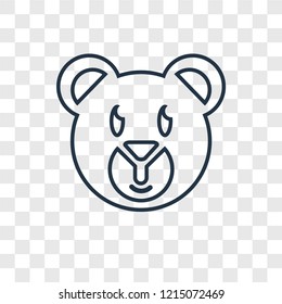 Teddy bear concept vector linear icon isolated on transparent background, Teddy bear concept transparency concept in outline style