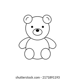 Teddy Bear Contour Doodle Style Handdrawn Stock Vector (royalty Free 