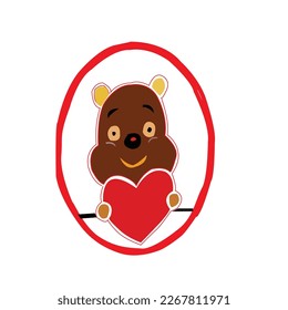 Teddy bear contour. Doodle style hand-drawn toys. Monochrom image. Children's cute toy Coloring. Vector isolated simple teddy bear toy drawing.  Cute stuffed Toy white. Vector