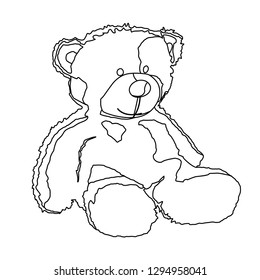 teddy bear contour vector illustration