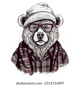 Oso De Teddy, Oso Frío, Oso Retro, Camiseta De Teddy, Diseño De Oso, Vector De Teddy