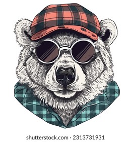 Oso De Teddy, Oso Frío, Oso Retro, Camiseta De Teddy, Diseño De Oso, Vector De Teddy