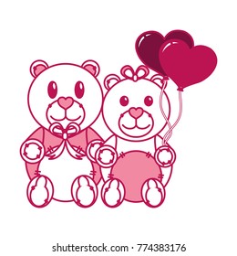 Teddy bear couple design