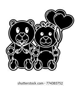 Teddy bear couple design