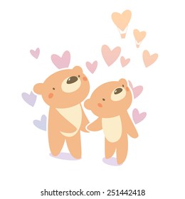Teddy bear couple in love