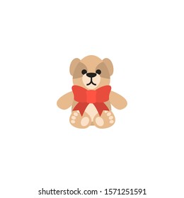 teddy bear creative icon. flat simple illustration. From christmas icons collection. Isolated teddy bear sign on white background