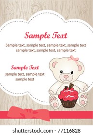Teddy bear with cupcake