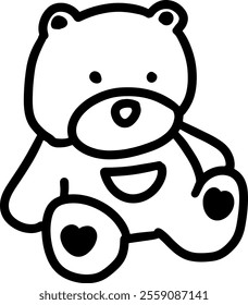 teddy bear cute drawn style for templates.