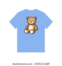 teddy bear cute toy t shirt vector illustration template design