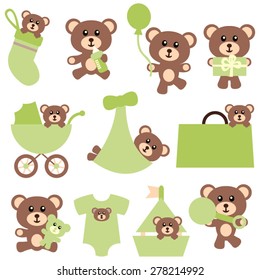 Teddy bear. Cute vector.