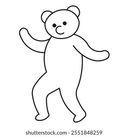 teddy bear danching with white background