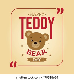 Teddy bear day celebration greeting card. vector illustration.