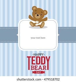 Teddy bear day celebration greeting card. vector illustration. text can be added