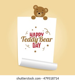 Teddy bear day celebration greeting card. vector illustration.
