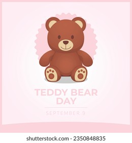 Teddy bear day design template good for celebration. bear vector illustration. flat design. vector eps 10.