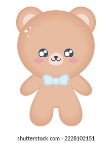 teddy bear design over white