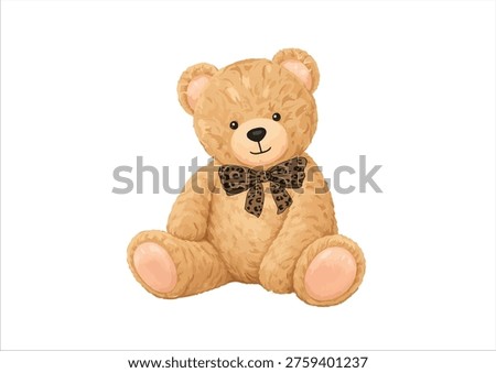 teddy bear doll cute vector design hand drawn