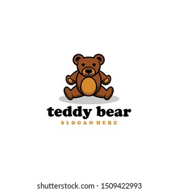 Teddy Bear Doll Logo Design Vector