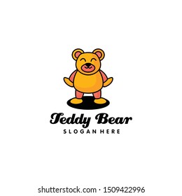 Teddy Bear Doll Logo Design Vector