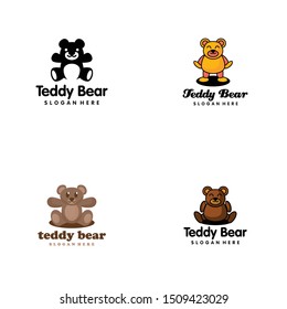 Teddy Bear Doll Logo Design Vector