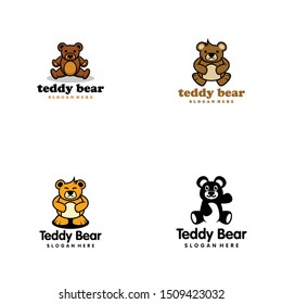 Teddy Bear Doll Logo Design Vector