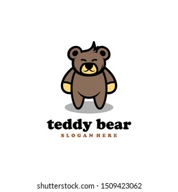 Teddy Bear Doll Logo Design Vector