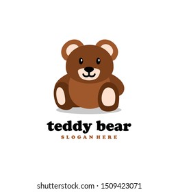 Teddy Bear Doll Logo Design Vector