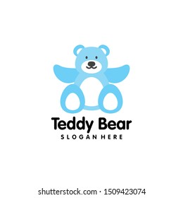 Teddy Bear Doll Logo Design Vector
