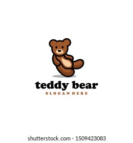 Teddy Bear Doll Logo Design Vector