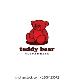 Teddy Bear Doll Logo Design Vector