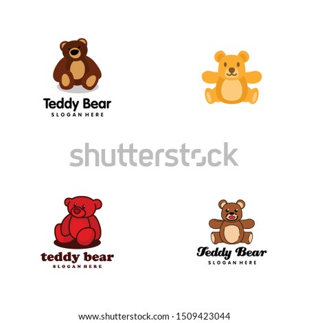 Teddy Bear Doll Logo Design Vector