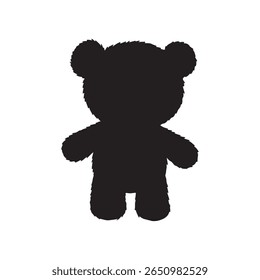 Teddy bear doll silhouette vector isolated on white background