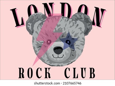 teddy bear drawing vector rocke club