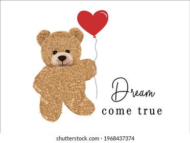 teddy bear dream message  text design