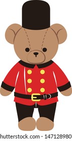 A teddy bear dressed like a soldier