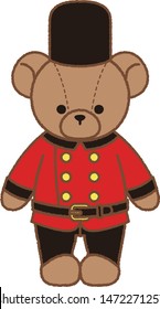 A teddy bear dressed like a soldier