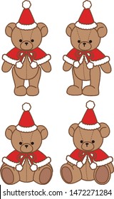 Teddy bear dressed as Santa Claus