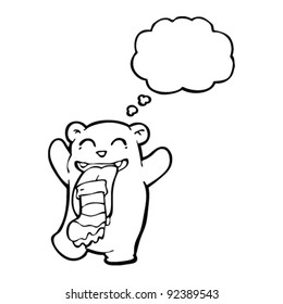 teddy bear eating sock cartoon