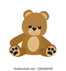 Teddy bear emoji vector illustration toy stuffed cute