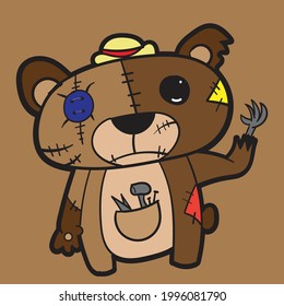 teddy bear evil mode vector