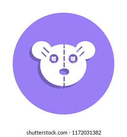 Teddy bear face icon in badge style. One of Handmade collection icon can be used for UI, UX on white background