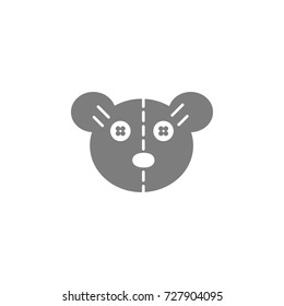 Teddy bear face icon on white background