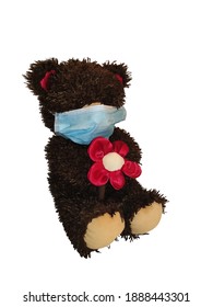 Oso de peluche con máscara facial, proteja a su amado