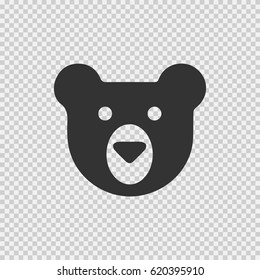 Teddy bear face vector icon eps 10. Simple isolated logo symbol on transparent background.
