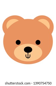 teddy bear face vector illustration